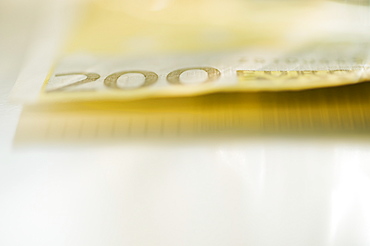 Close up of paper euros