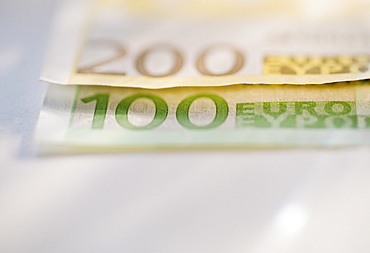 Close up of paper euros