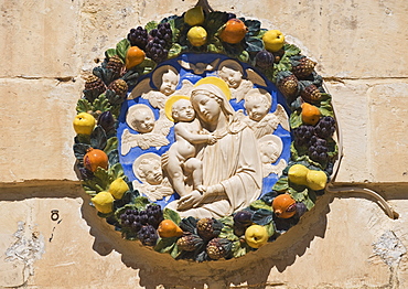 Madonna and child house plaque, Mdina, Malta