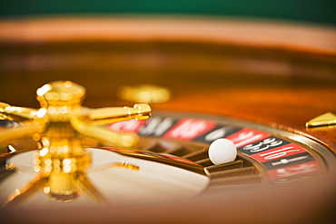 Close up of spinning roulette wheel