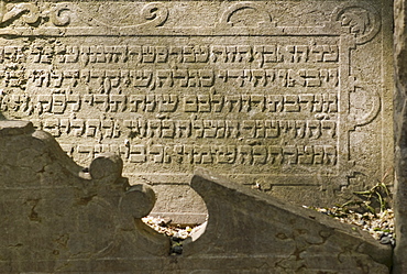 Gravestones in cemetery