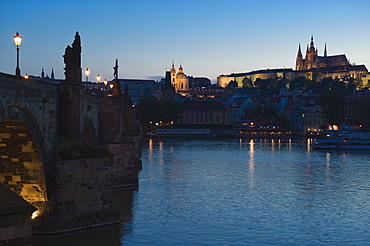 River and city at night