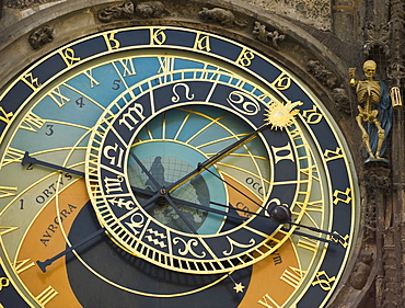 Close up of astrological clock