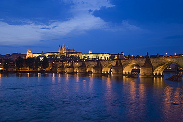 Bridge and river at night