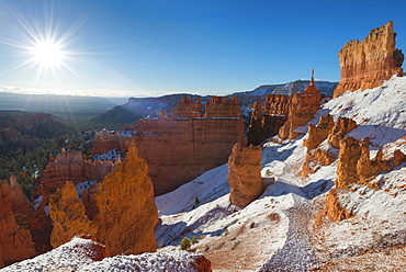 Pinnacles canyon at sunny day, Bryce Canyon, Utah