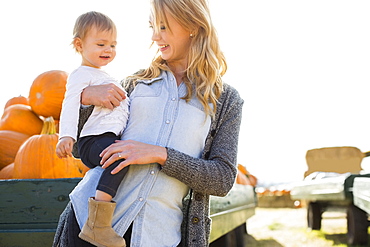 Portrait of mother and daughter (12-17 months)