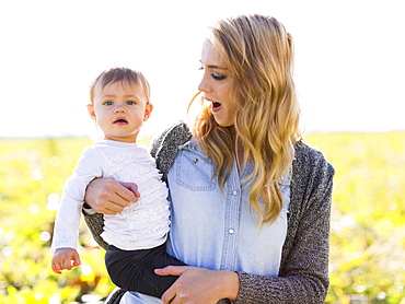 Portrait of mother and daughter (12-17 months)