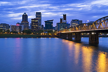 Cityscape at dusk, Portland, Oregon