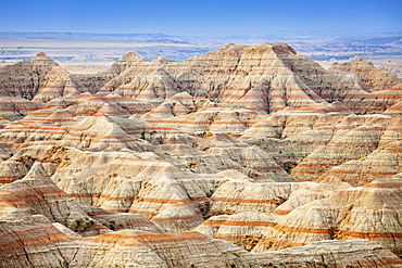 Beautiful "striped" rock formation, USA, South Dakota, Badlands National Park