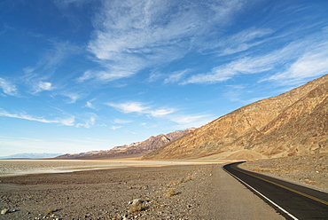 Road on desert, Death Valley California