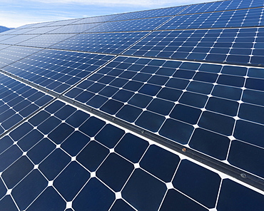 Solar panels on desert