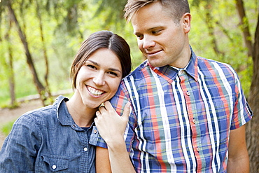 Young couple togetherness, USA, Utah, Salt Lake