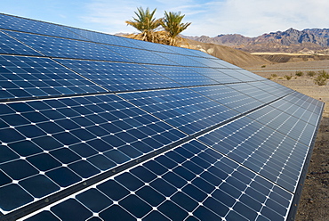 Solar panels on desert, Death Valley California