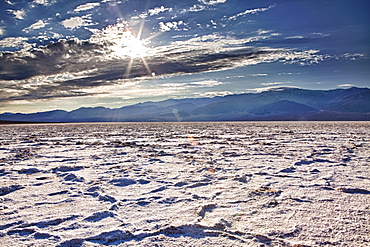 USA, California, Death Valley, barren badwater basin salt flats, USA, California, Death Valley