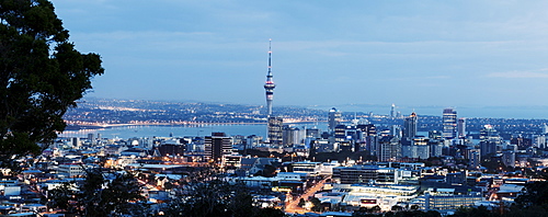 View of city and harbor, Auckland, New Zealand 