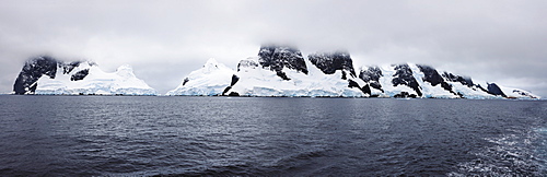 View of graham land and icebergs, Antarctica, Antarctic Peninsula 