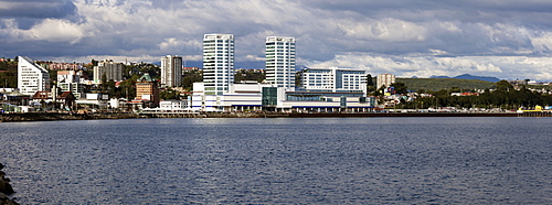 Skyline of modern city, Chile, Lake District, Puerto Montt 