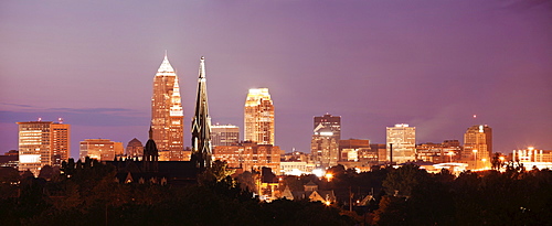 Cityscape at night, Cleveland, Ohio
