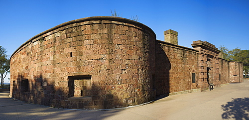 USA, New York State, New York City, Low angle view of Clinton Castle facade