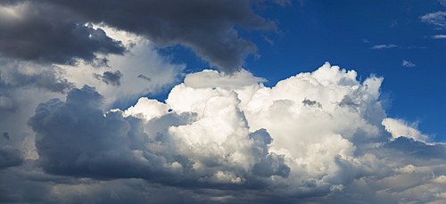 Puffy clouds on sky