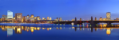 Panoramic view of waterfront, Boston, Massachusetts