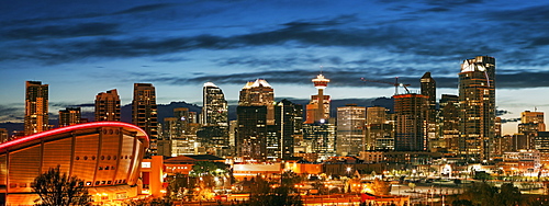 Downtown district at night, Canada, Alberta, Calgary