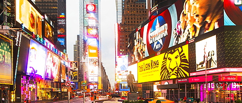 New York City, Times Square, Neon lights and ads of Times Square