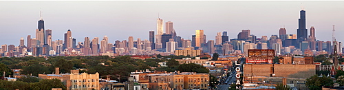 Skyscrapers in downtown, USA, Illinois, Chicago, Logan Square