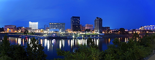 USA, West Virginia, Charleston, Panoramic cityscape at night