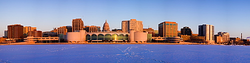 USA, Wisconsin, Madison skyline at sunrise