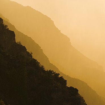 Silhouette of Grand Canyon mountain range