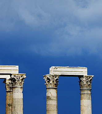 Greece, Athens, Corinthian columns at Temple of Olympian Zeus