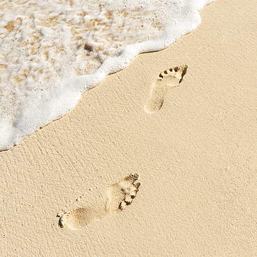 Footprints on beach