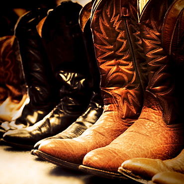 Row of cowboy boots