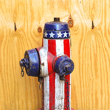 Fire hydrant with American flag pattern