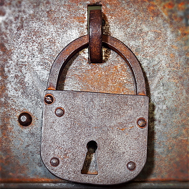 Antique rusted padlock