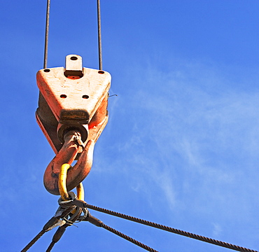 Close up of crane hook