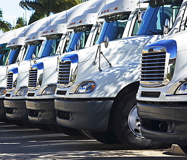 trucks in a row