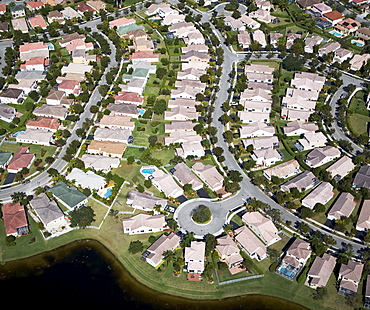 aerial view of housing community