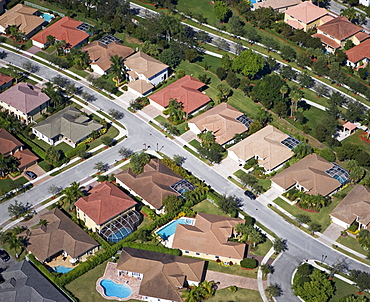 aerial view of housing community