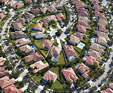 aerial view of housing community