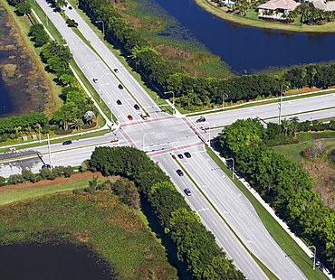 aerial view of roadway,highway