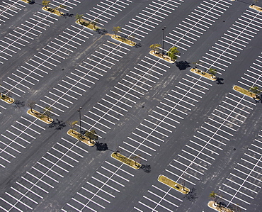 aerial view of parking lot, spaces