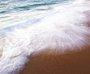 Blurred motion shot of ocean waves