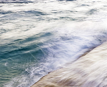 Blurred motion shot of ocean waves