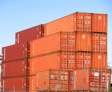 Stacked cargo containers