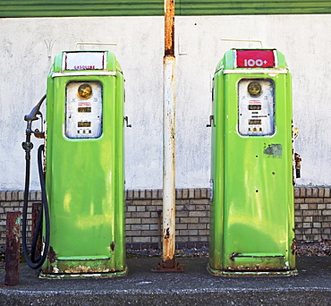 Old-fashioned gas pumps