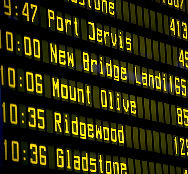 Close-up of arrival departure board