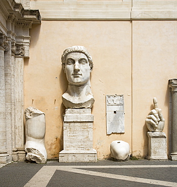 Parts of the Constantine statue, Capitoline Museum, Italy