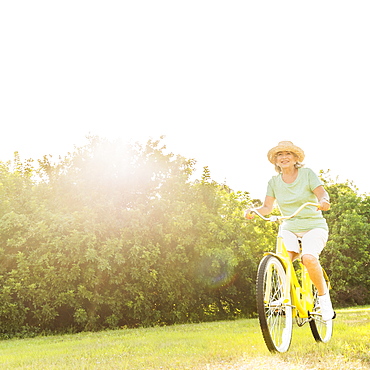 Senior woman on bike